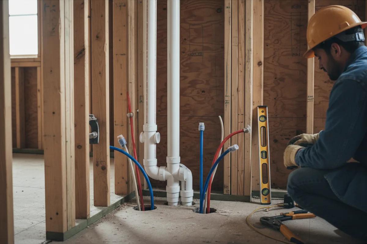 Drain and supply rough-in during Garbage Disposal Repair in Spencer